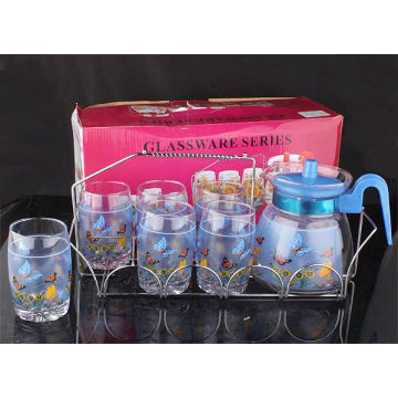 7PCS Glass Drink Set/Stainless Steel Stand (LFR1696)